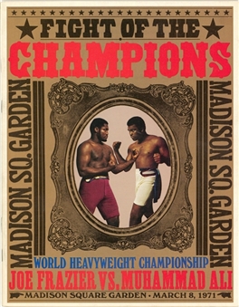 1971 Joe Frazier vs Muhammad Ali Fight Program from 3/8/1971 "The Fight of the Century"
